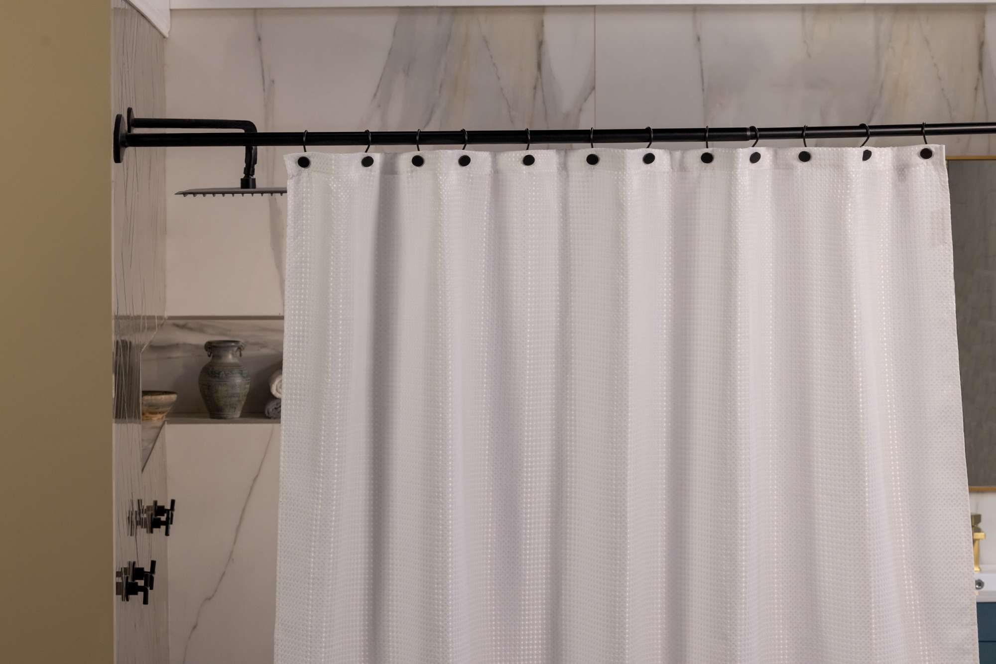 WAFFLE WEAVE SHOWER CURTAINS